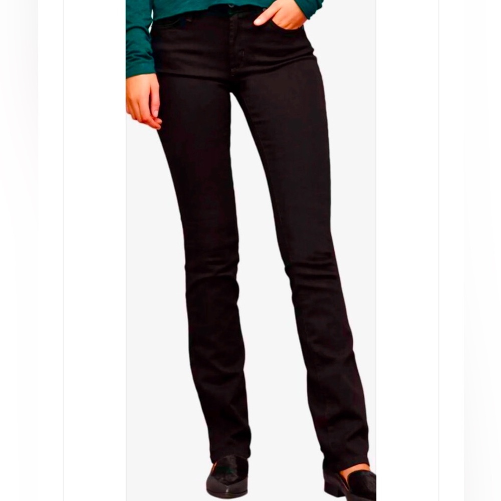 Women's James Jeans Coated Black “Hunter” Jeans, Straight Leg, Size 28